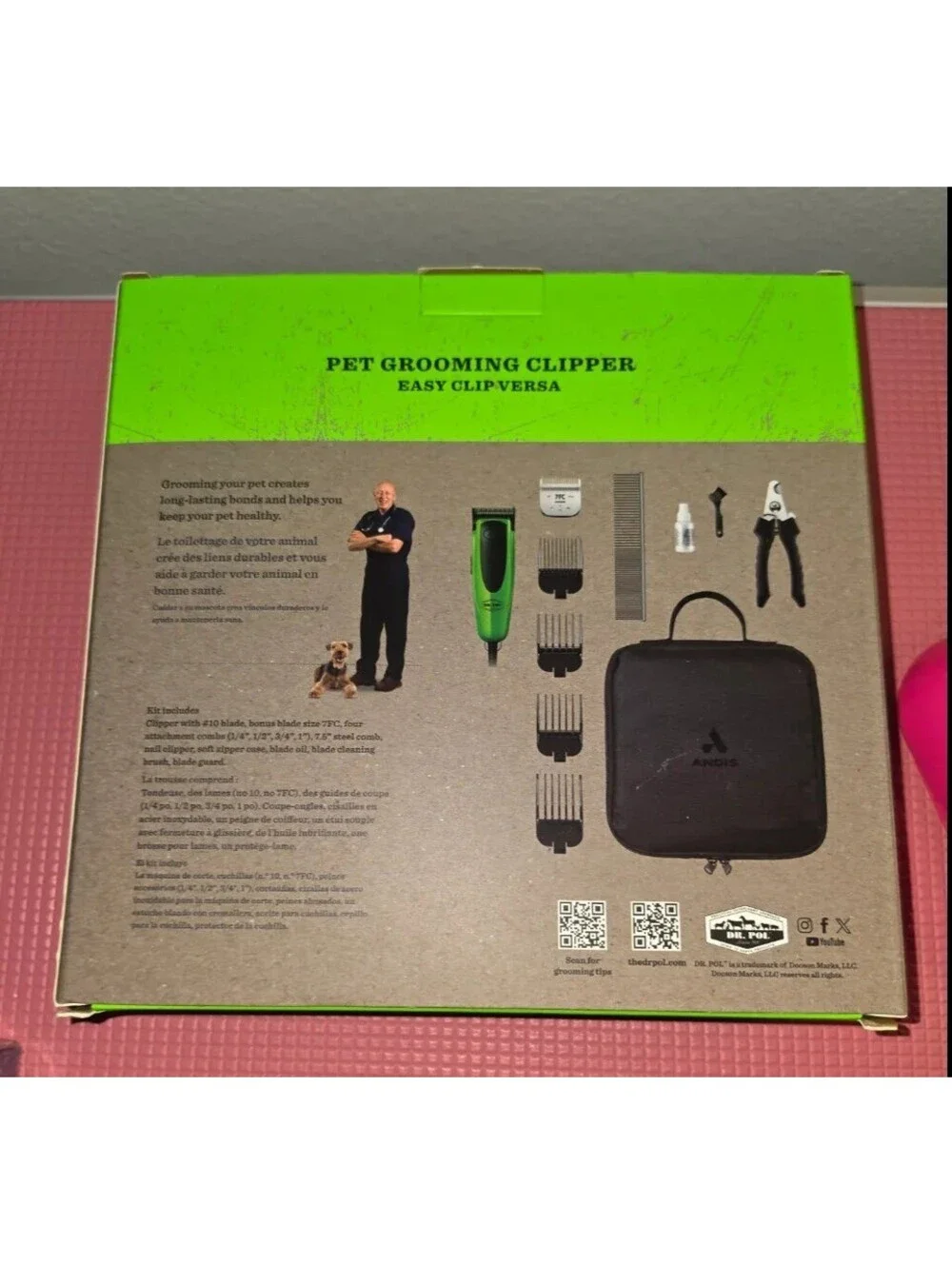 DR POL BY ANDIS EASY CLIP VERSA PET GROOMING CLIPPER KIT DOG HAIR TRIMMER